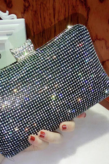 Svart Spakly Rhinestone kveldsveske